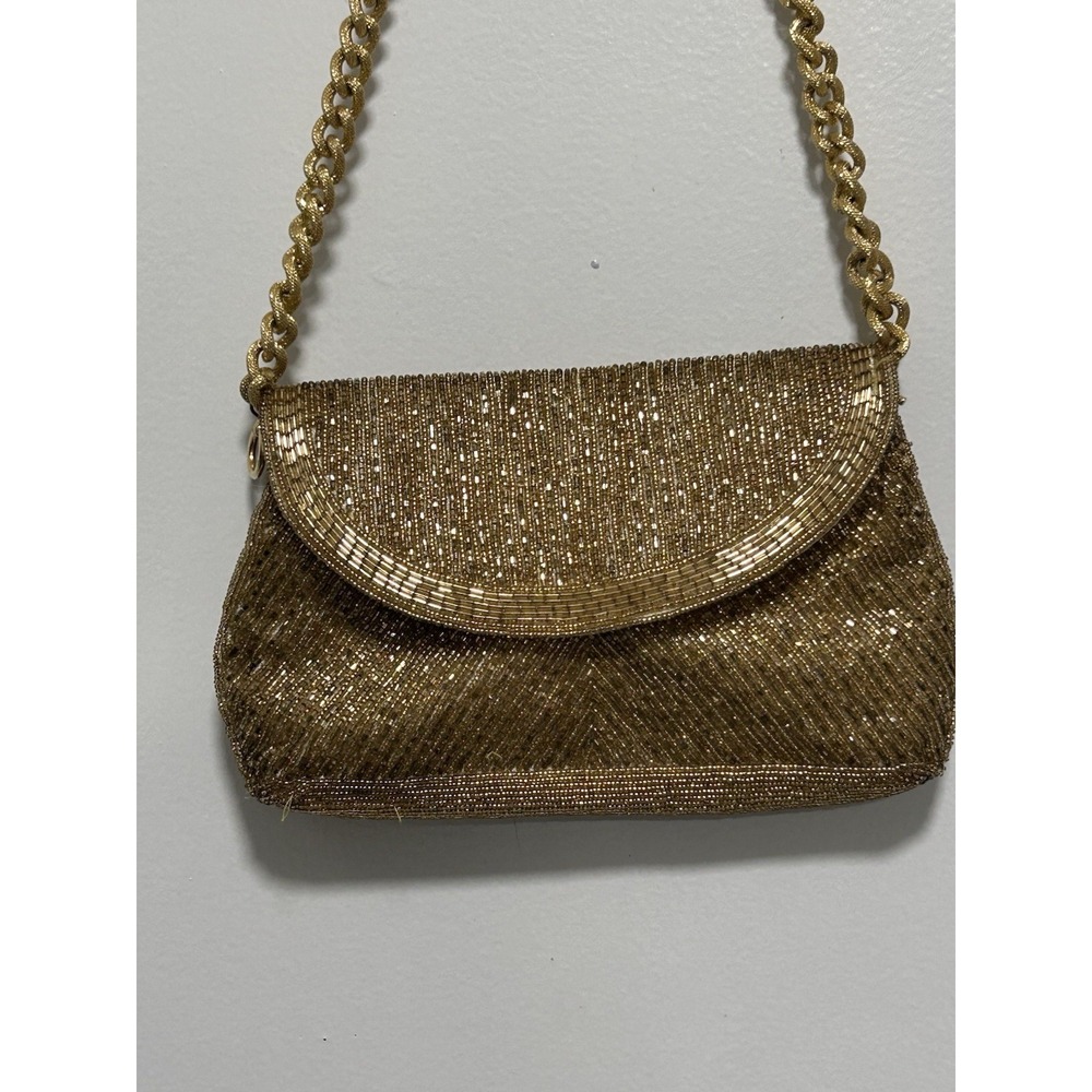La Regale Vintage Gold Beaded Purse